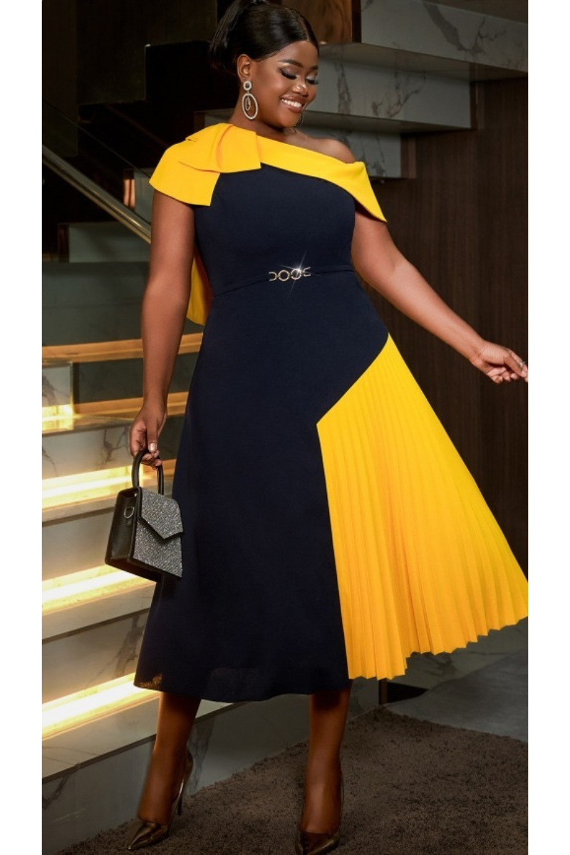Atarah Colorblock Drape Dress – PRE ORDER