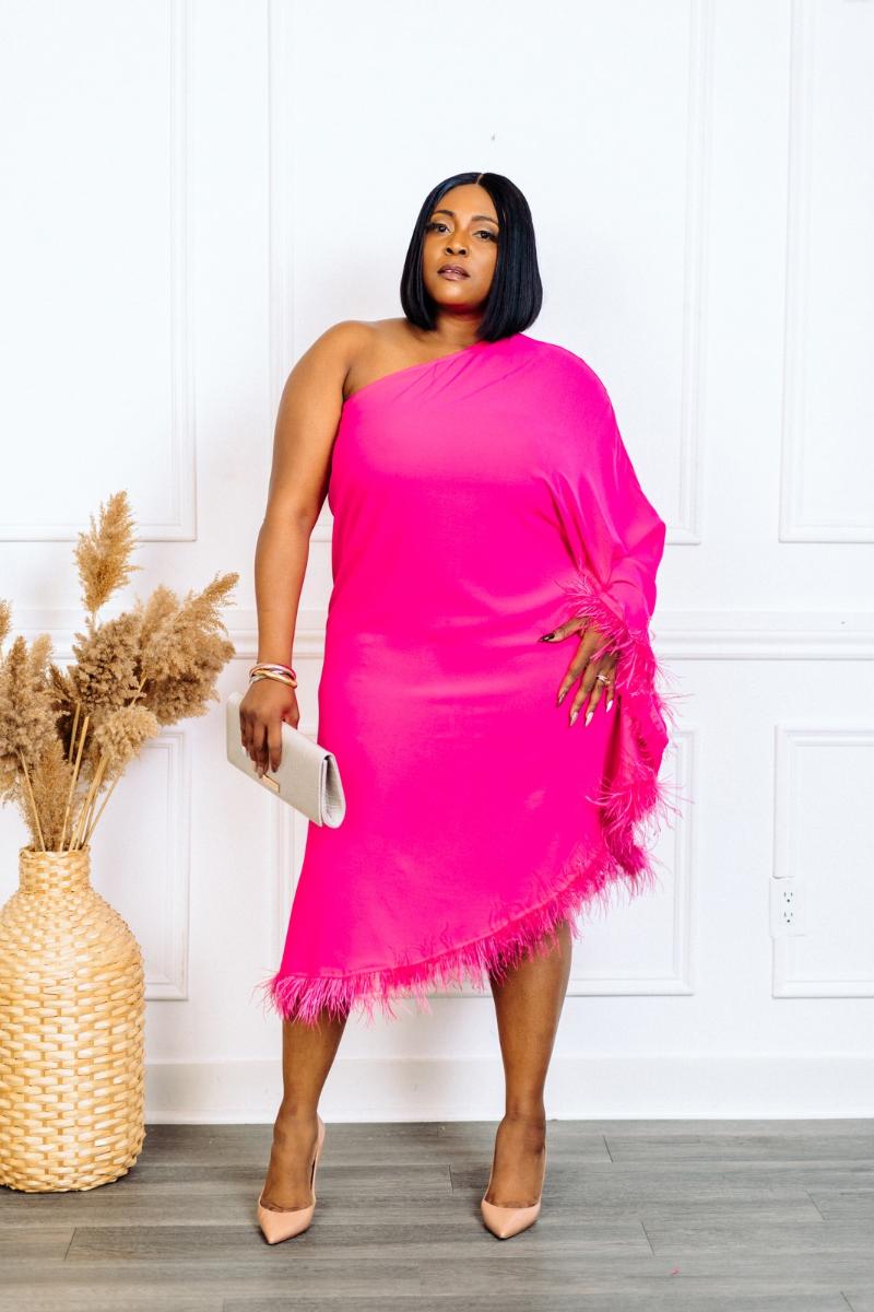Alonah Luxe Fringe Dress - Pink