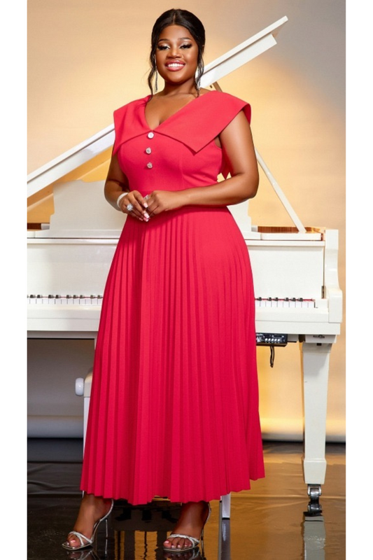 Tirzah Pleated Midi Dress - PRE ORDER