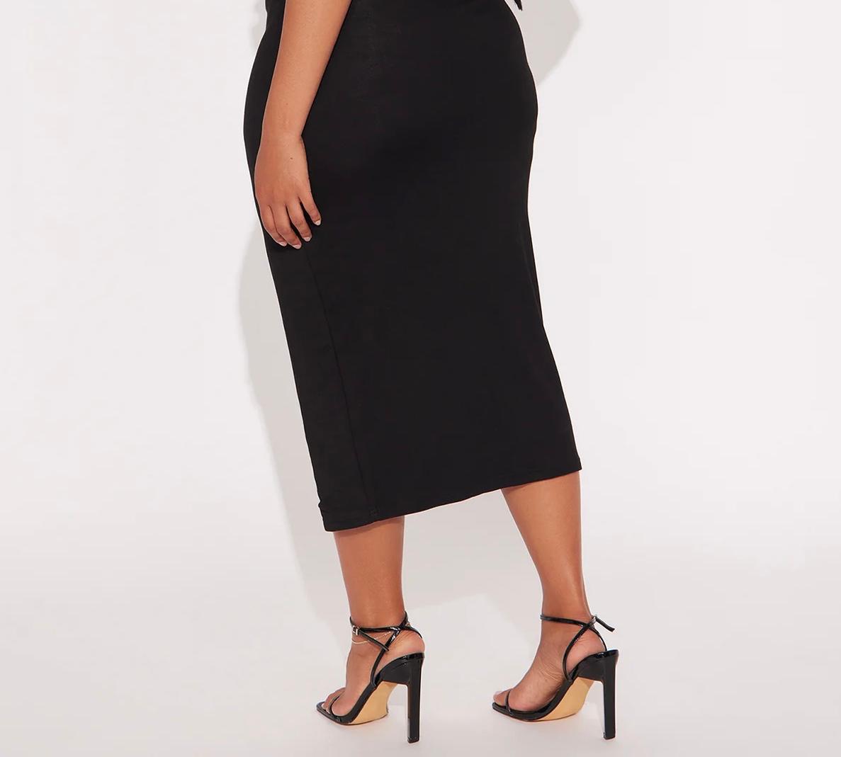 Buckle One Shoulder Midi Dress